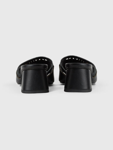 PLAZA leather heeled slippers - 3