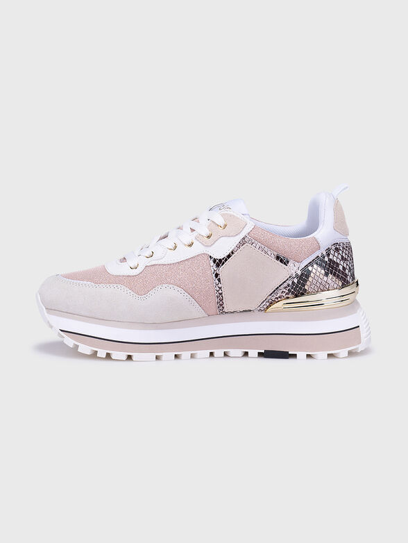 Pink sports shoes with glittering accents - 4