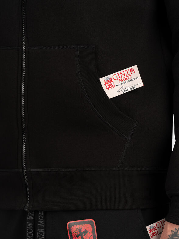 HZ019 black hooded sweatshirt with print - 5