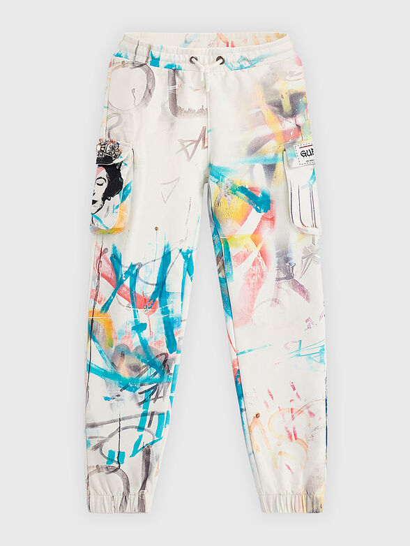 Leggings with multicolored art print - 1