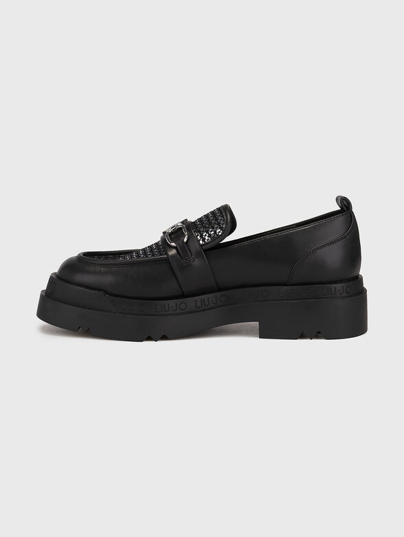 LOVE 36 black moccasins with silver sequins - 4