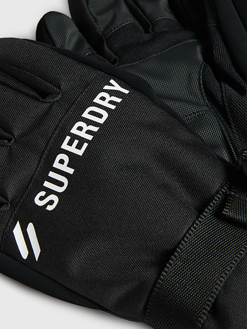Black gloves with logo - 3
