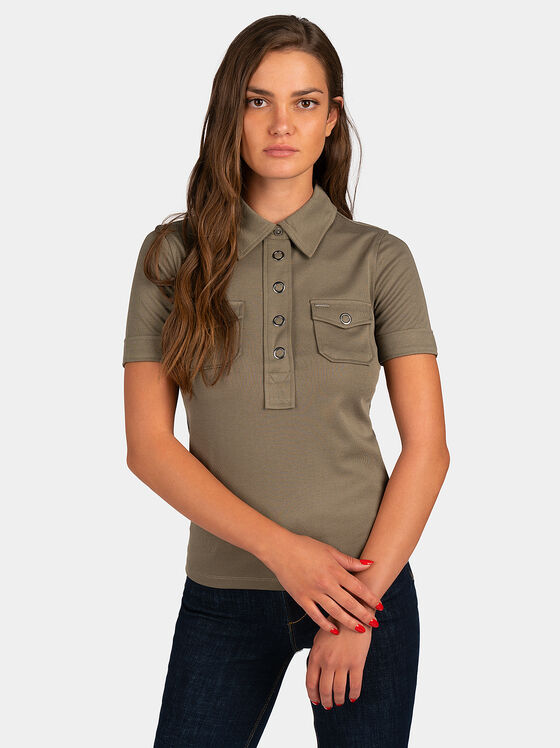 ELODIE polo shirt in beige - 1