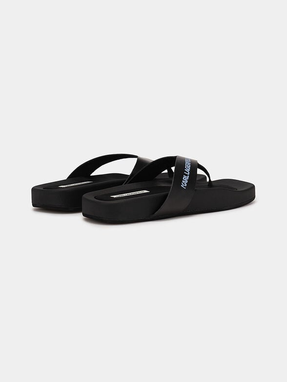 LIDO leather slides with logo - 3