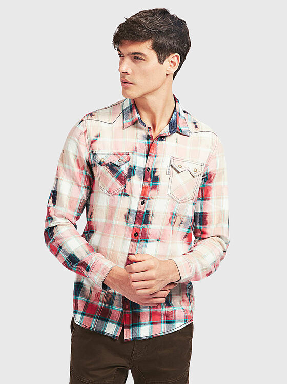 CONNOR Shirt with washed tartan print - 1