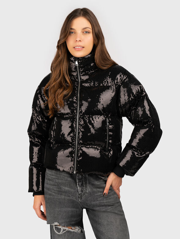 Black jacket with appliqued sequins - 0