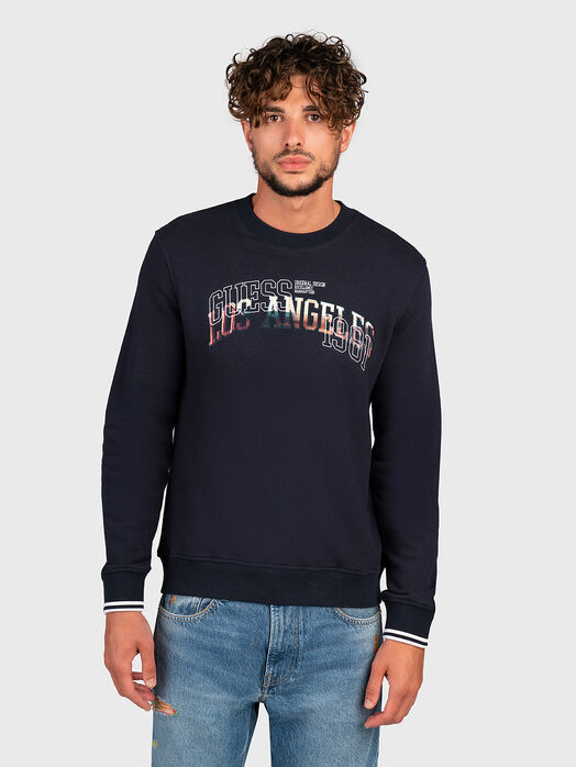 Blue sweatshirt with logo detail