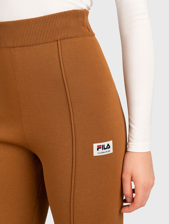TARAZONA brown sports trousers with high waist - 3
