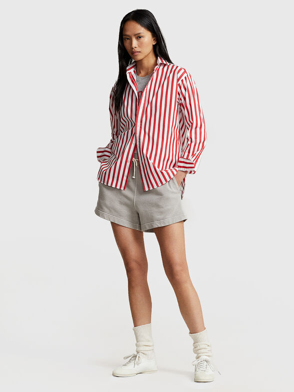 Cotton shirt with striped pattern - 1