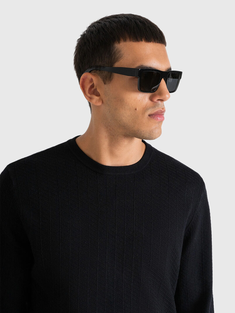 Black viscose blend sweater - 2