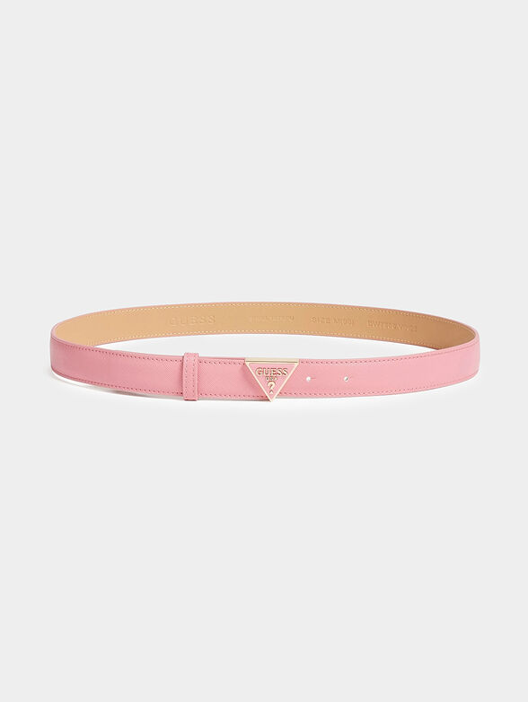 Black belt with triangle metal logo buckle  - 2