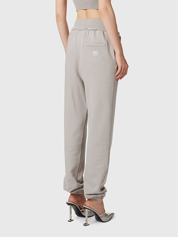 Grey trousers with ties in cotton blend - 1