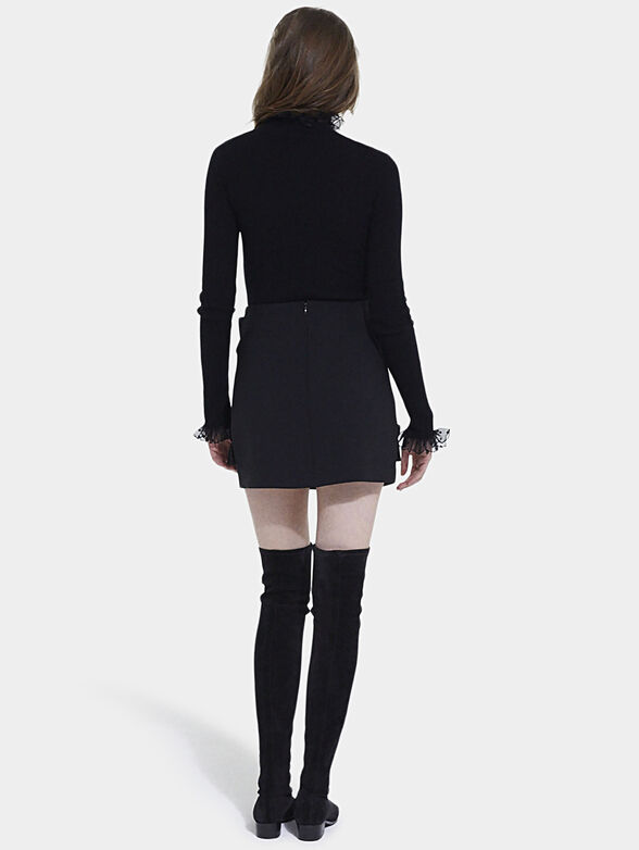 Black skirt with accent ruffles - 3
