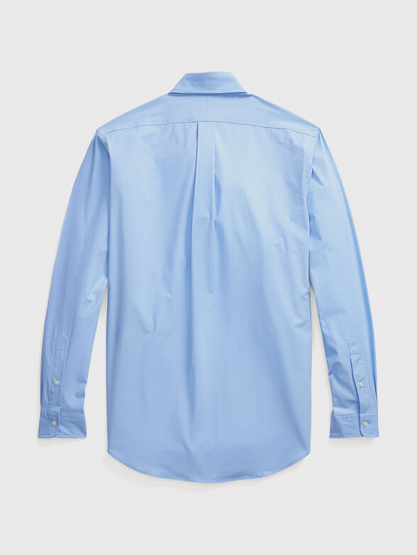 Embroidered logo shirt in blue  - 1