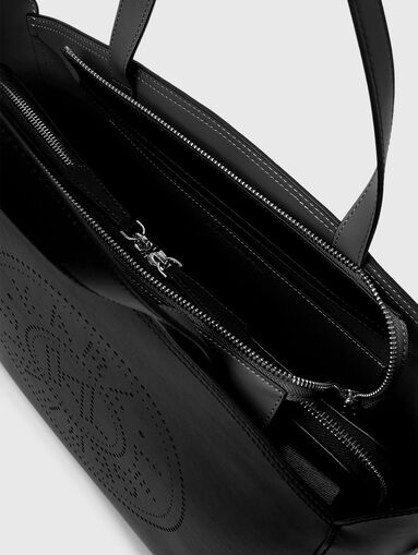 Leather bag with tote bag and logo - 4