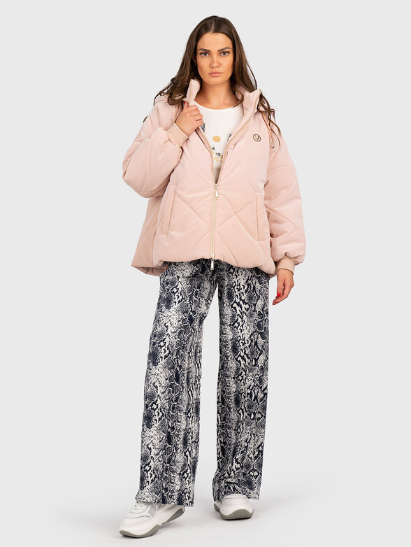 Hooded pink puffer jacket  - 2