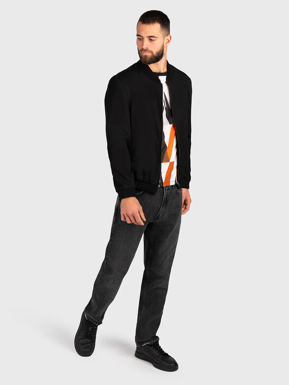 Cotton t-shirt with multicolour print - 1
