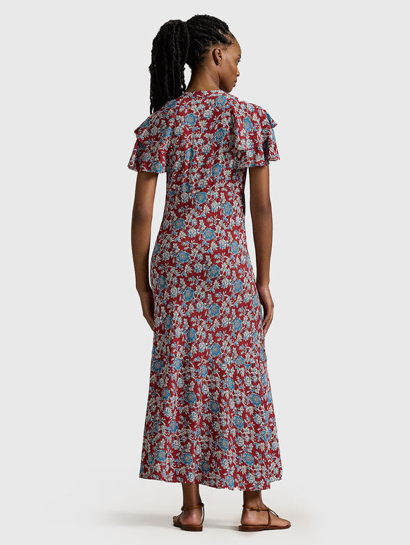 Floral print silk dress - 1