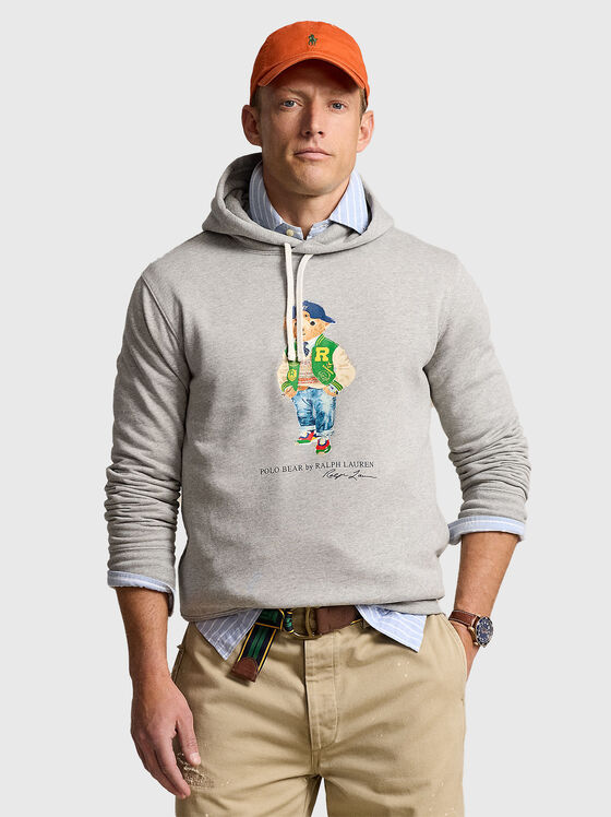 Γκρι φούτερ με στάμπα Polo Bear - 1