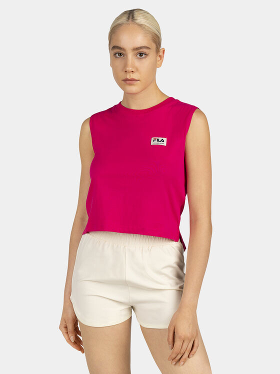 TAGGIA cropped top with contrasting logo detail - 1