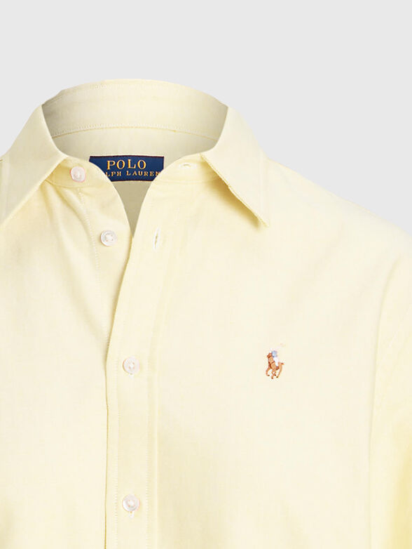 Cotton shirt with colourful logo embroidery - 1