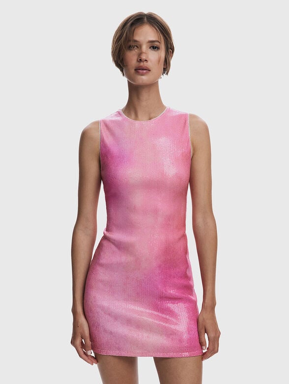 Mini slim dress with sequins - 1