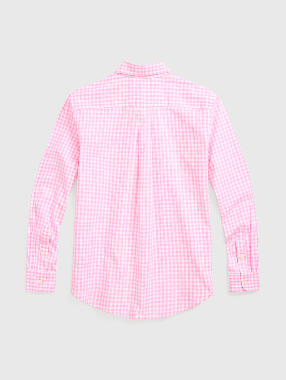 Cotton poplin shirt with checked print - 2