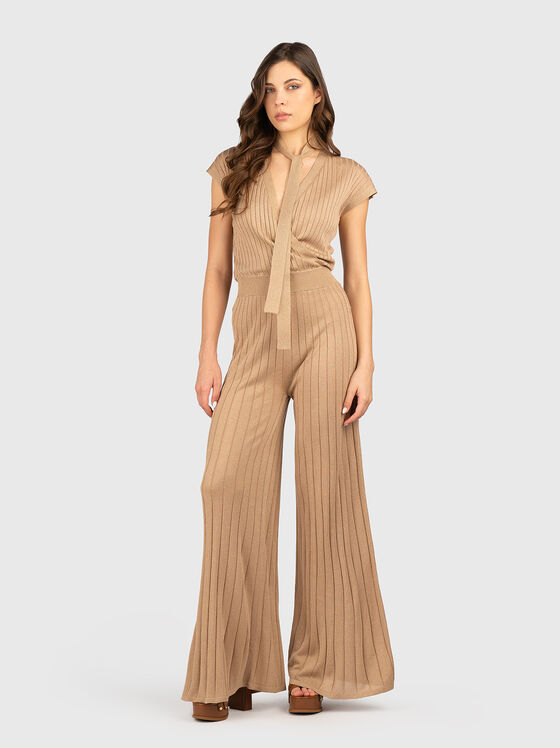 Jumpsuit with V-neck and wide legs - 1