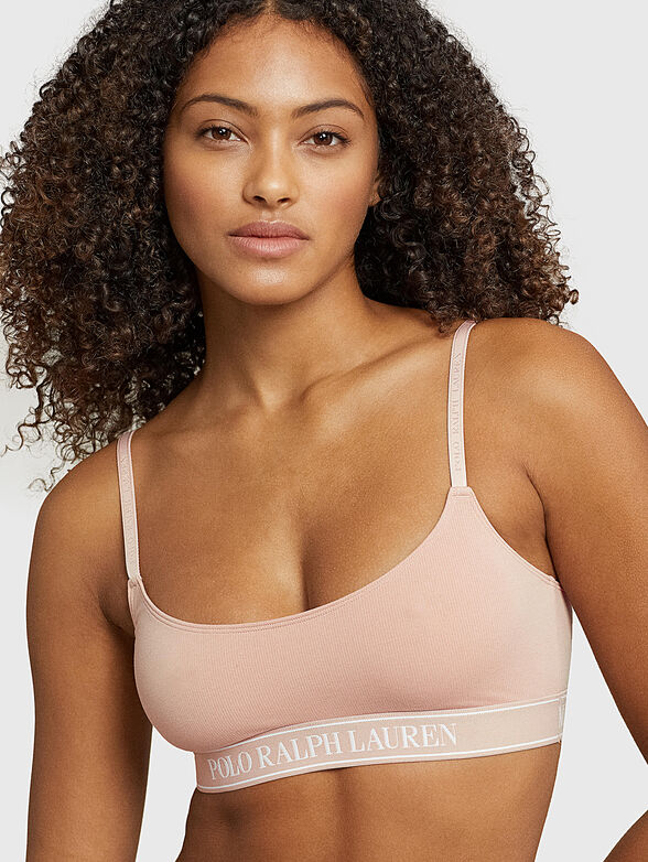 Black sports bralette with logo accent - 1