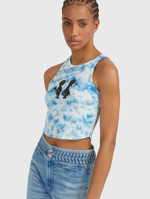 BOY AND GIRL cropped top with print