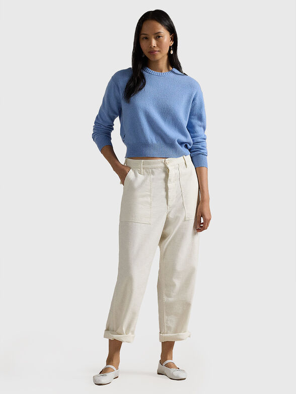 Blue wool blend sweater - 1