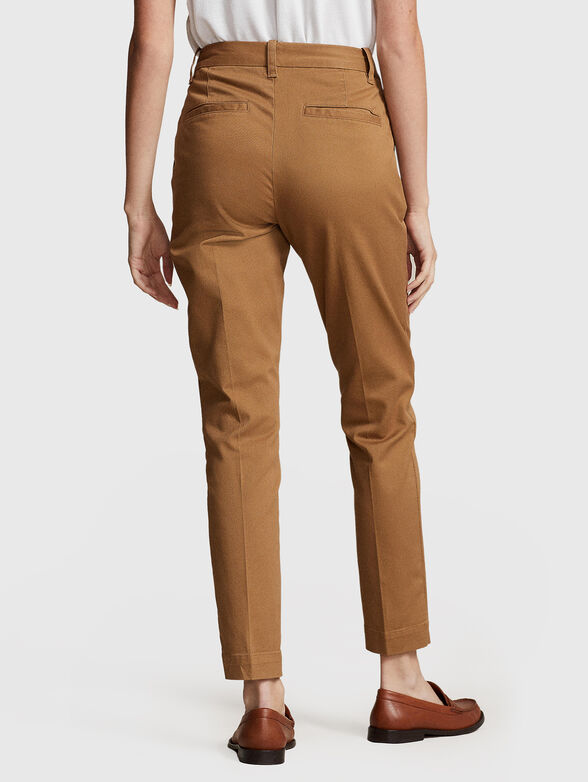 Cropped cotton blend chino trousers - 1