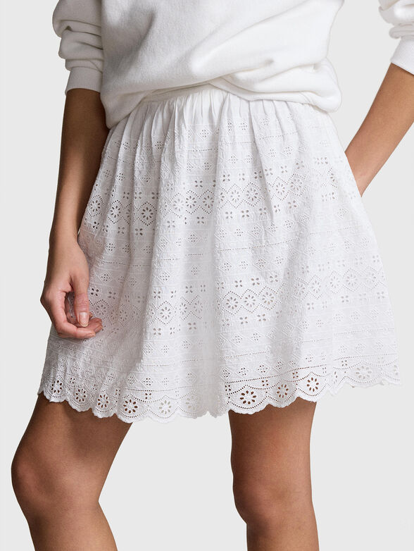 Embroidery cotton mini skirt - 2