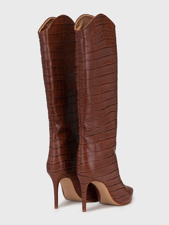 MARYANA brown croc-effect boots - 3