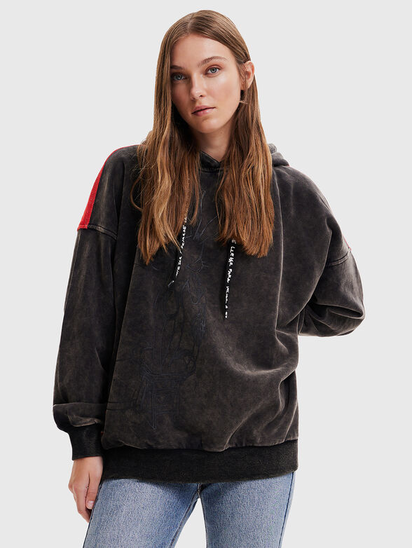 Oversized sweatshirt with accented back - 1
