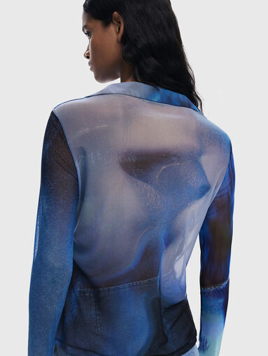 Tulle shirt with abstract print - 3