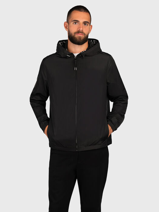 Black jacket with hood 