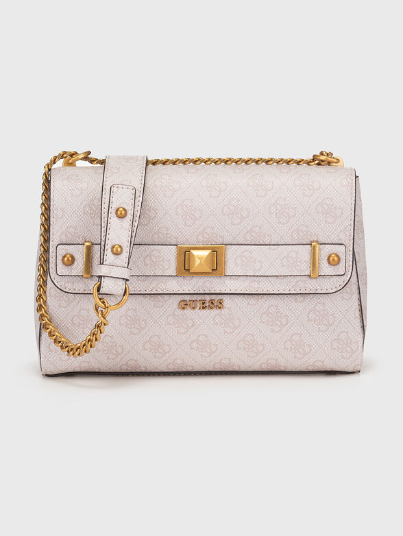 AIETA crosbody bag with monogram print in ecru - 1