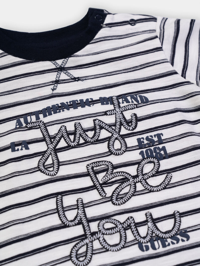 Striped T-shirt with embroidery - 3