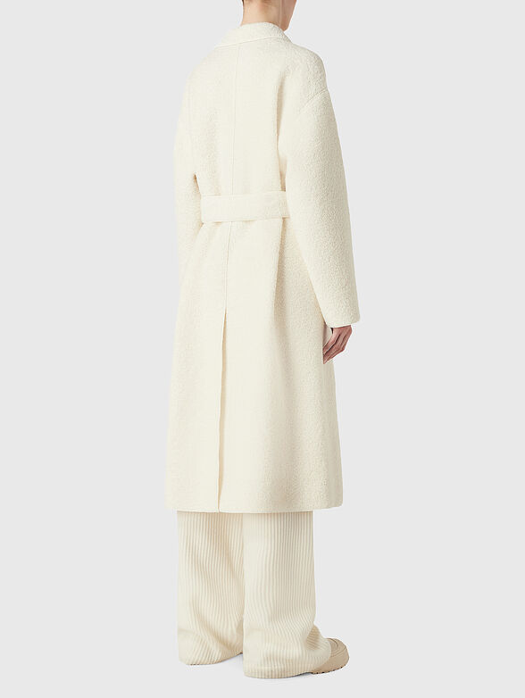 Coat with belt in ecru color - 3