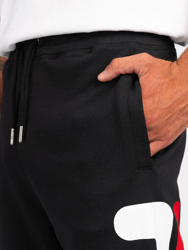 BRONTE black sports pants with contrast logo - 4