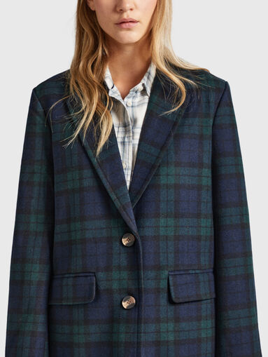 EILEEN coat in wool blend with checked print - 4