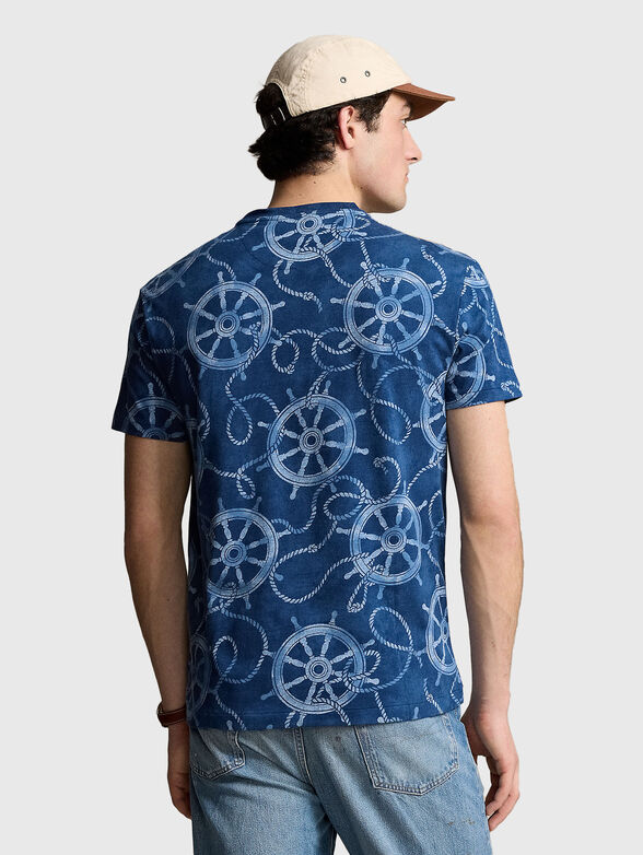 Blue T-shirt with print - 3