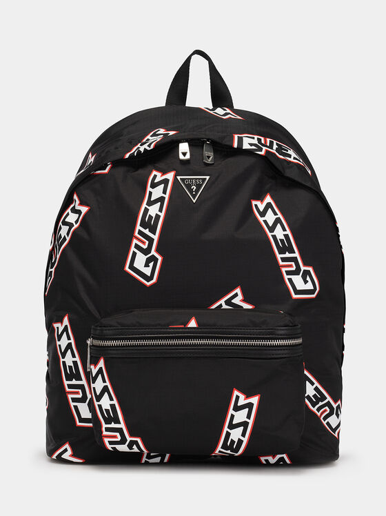 Black backpack with logo prints - 1