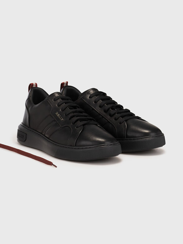 NEW-MAXIM black leather sport shoes - 2