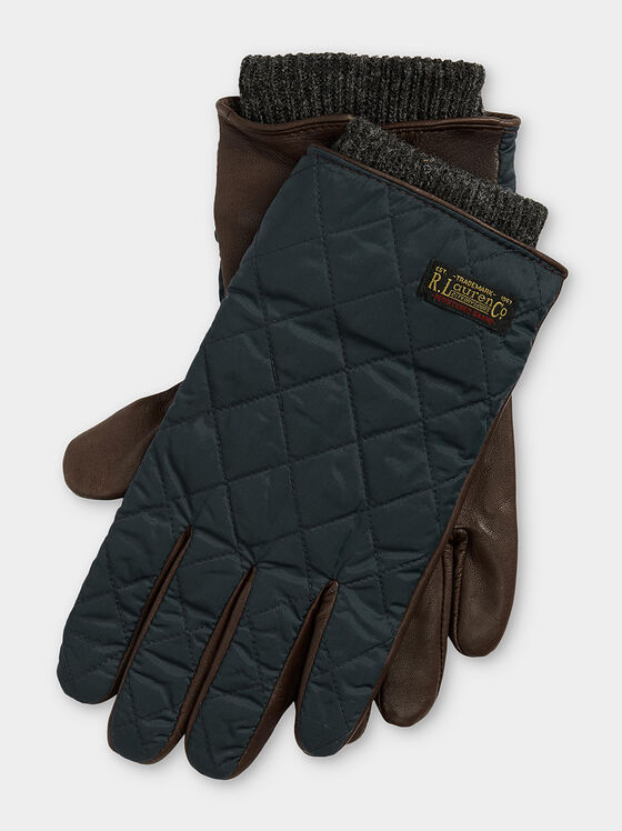 Gloves with quilted effect in blue colour - 1