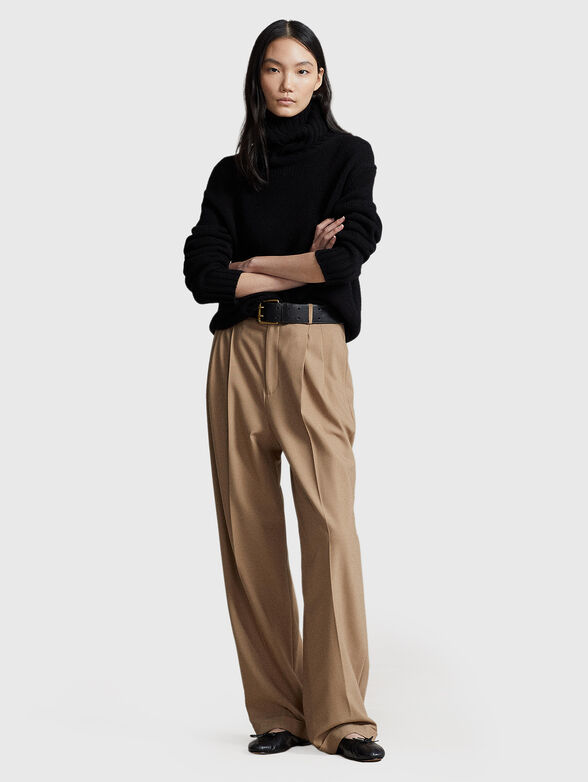 Wool blend trousers with wide legs - 3