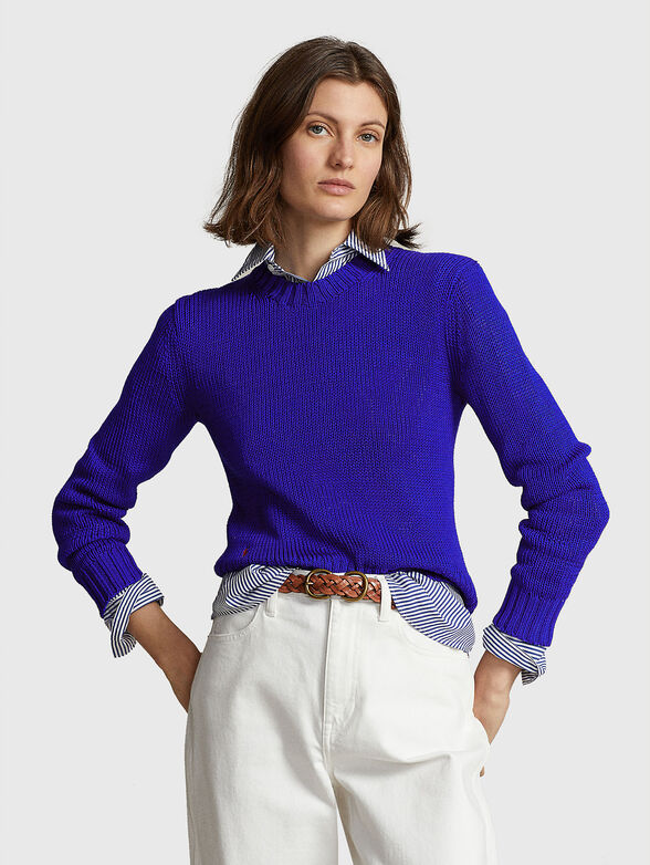Purple cotton sweater - 0