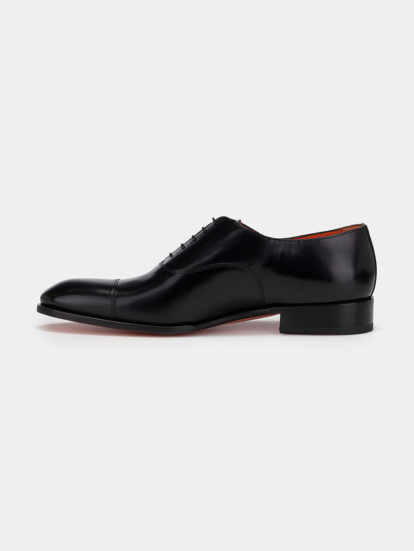 Leather Oxford shoes in black color - 4