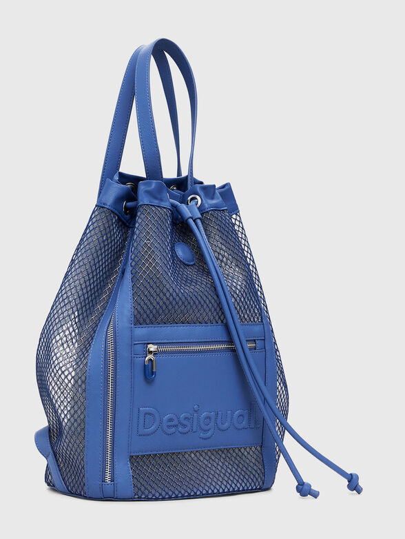 Blue backpack with mesh details - 4